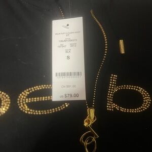 bebe Black Hoodie with Gold Accents